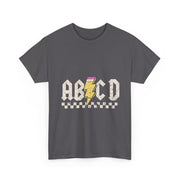 ABCD Rock Graphic T-Shirt – Fun Back to School Tee with Bold Letters for Boys, Girls & Teachers in Class