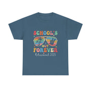 School's Out Forever Retired Teacher 2025 Groovy Retirement T-Shirt Unisex Gift