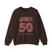Jaws 50th Anniversary Sweatshirt, Movie Logo Front Back Design, Unisex Apparel