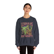 Lesbians Eat What Funny Cat Pun LGBTQ Pride Sweatshirt Unisex Apparel