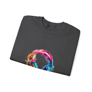 Colorful Music Headphones Sweatshirt for Music Lovers Unisex Apparel