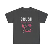 Bling Floral Pink Ribbon Crush Breast Cancer Awareness Long Sleeve Tee - Unisex Apparel