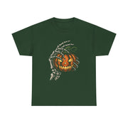 Skeleton Hand Pumpkin Halloween T-Shirt - Unisex Apparel