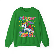 Funny Unicorn Shakin' Tits Takin Shits Adult Humor Sweatshirt Unisex Gift