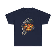 Skeleton Hand Pumpkin Halloween T-Shirt - Unisex Apparel