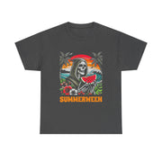 Funny Summerween Skeleton Tropical Beach Unisex T-Shirt