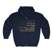 I Have Two Titles Dad And Grandpa Fathers Day American Flag Zip Hoodie Gift for Him