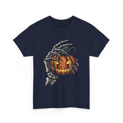 Skeleton Hand Pumpkin Halloween T-Shirt - Unisex Apparel
