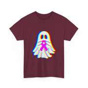 Trippy Vaporwave Boo Ghost Halloween Breast Cancer Awareness Tank Top - Unisex Apparel