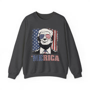'MERICA Trump Sweatshirt Funny 4th Of July American Flag Unisex Gift