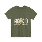 ABCD Rock Graphic T-Shirt – Fun Back to School Tee with Bold Letters for Boys, Girls & Teachers in Class