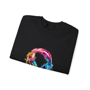 Colorful Music Headphones Sweatshirt for Music Lovers Unisex Apparel