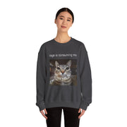 Funny Staring Cat Meme Sweatshirt Rage Is Consuming Me Unisex Gift