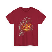 Skeleton Hand Pumpkin Halloween T-Shirt - Unisex Apparel