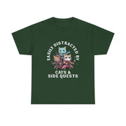 Funny Cats Side Quest Distracted Tabletop T-Shirt - Gift for Dad