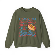 Funny BBQ Hot Dog Grilling Sweatshirt Independence Day Gift Unisex