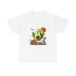 Avocado Horror Boo Ghost Halloween Vegan Cosplay Fruit T-Shirt - Unisex Apparel