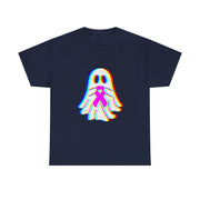Trippy Vaporwave Boo Ghost Halloween Breast Cancer Awareness Tank Top - Unisex Apparel