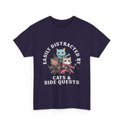 Funny Cats Side Quest Distracted Tabletop T-Shirt - Gift for Dad