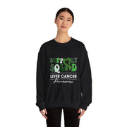 Groovy Support Squad Green Ribbon Liver Cancer Awareness Sweatshirt Unisex Gift