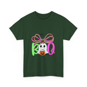 Coquette Bow Lace Boo Ghost Halloween T-Shirt for Women