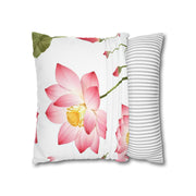 Elegant White Flower Botanical Pillow Case Gift for Her