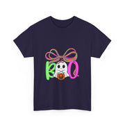 Coquette Bow Lace Boo Ghost Halloween T-Shirt for Women