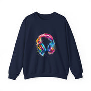 Colorful Music Headphones Sweatshirt for Music Lovers Unisex Apparel