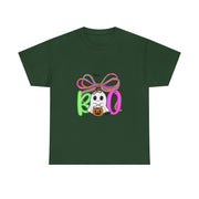 Coquette Bow Lace Boo Ghost Halloween T-Shirt for Women