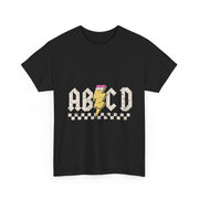 ABCD Rock Graphic T-Shirt – Fun Back to School Tee with Bold Letters for Boys, Girls & Teachers in Class