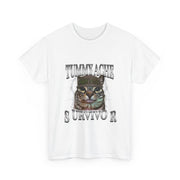 Funny Cat Meme T-Shirt Tummy Ache Survivor Gift for Unisex