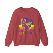 Funny LGBTQ Pride Ally Cat Rainbow Sweatshirt Unisex Gift
