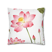 Elegant White Flower Botanical Pillow Case Gift for Her