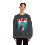Humorous Cat Chasing Mouse PAWS Parody Sweatshirt  Funny Gift for Fans