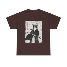 Vintage Samurai Cat Warrior Art T-Shirt  Gift for Fans