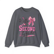 Hello Second Grade First Day Of School Teacher Sweatshirt Coquette Style Gift for Her