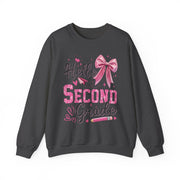 Hello Second Grade First Day Of School Teacher Sweatshirt Coquette Style Gift for Her