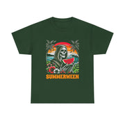 Funny Summerween Skeleton Tropical Beach Unisex T-Shirt