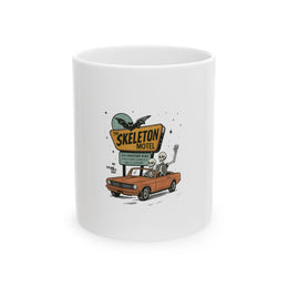 Spooky Skeleton Motel Mug - Halloween Road Trip Gift