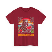 Funny Summerween Skeleton Tropical Beach Unisex T-Shirt