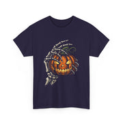 Skeleton Hand Pumpkin Halloween T-Shirt - Unisex Apparel