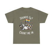 LGBT Ally Raccoon T-Shirt – Funny Pride Tee with Rainbow Flag for Supportive Friends and LGBTQ+ Allies