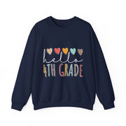 Hello 4th Grade Back To School Sweatshirt - Fourth Grade Vibes Heart Love Unisex Gift