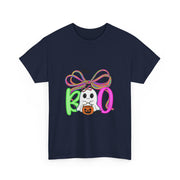 Coquette Bow Lace Boo Ghost Halloween T-Shirt for Women