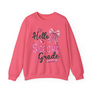 Hello Second Grade First Day Of School Teacher Sweatshirt Coquette Style Gift for Her