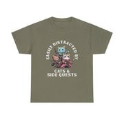 Funny Cats Side Quest Distracted Tabletop T-Shirt - Gift for Dad