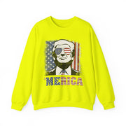 'MERICA Trump Sweatshirt Funny 4th Of July American Flag Unisex Gift