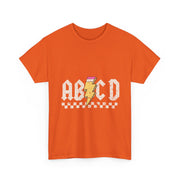 ABCD Rock Graphic T-Shirt – Fun Back to School Tee with Bold Letters for Boys, Girls & Teachers in Class