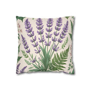Classic Botanical Lavender & Fern Pillowcase for Home Decor