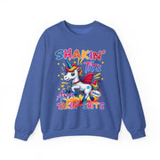 Funny Unicorn Shakin' Tits Takin Shits Adult Humor Sweatshirt Unisex Gift